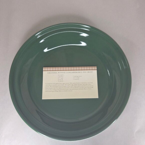 Longaberger Pottery Grandma Bonnie's Pie Plate Ivy Green - Picture 2 of 3